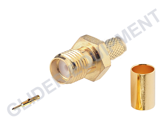 RP-SMA female crimp coax connector RG58, AC5, RG142, RG400 [CX-5019]